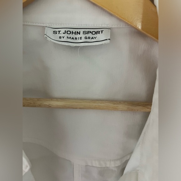ST. JOHN SPORT By Marie Gray White Shirt/Jacket Sz. S cotton - Picture 3 of 10